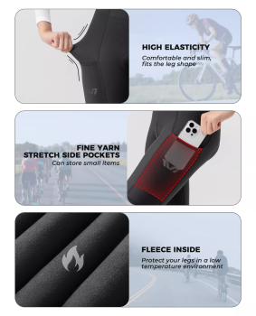 ROCKBROS | TVI Damen Fahrradhose – Gepolsterte Lange Radhose für Herbst/Winter, Sportbekleidung S-XXXL